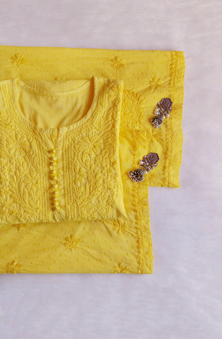Nazakat Yellow Cotton Kurta set