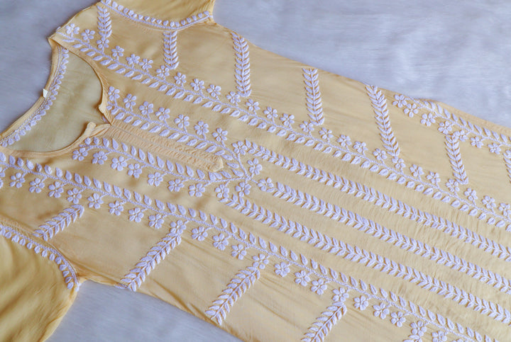 Hanaa Yellow Crepe Silk Kurta