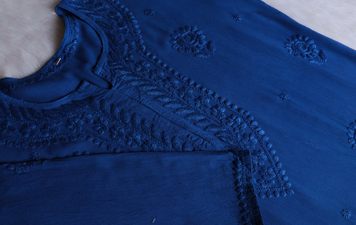 Alina Royal Blue Long Rayon Kurta