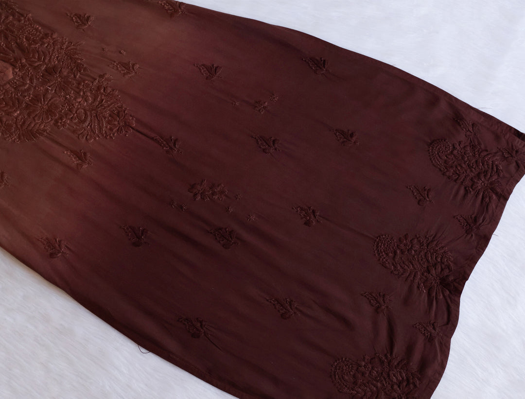 Zahrah Caramel Brown Ombre Long Rayon Kurta