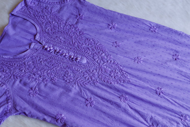 Nazakat Lavender 3 Piece Cotton Kurta set
