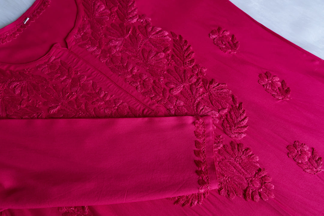 Ayra Deep Pink Long Rayon kurta