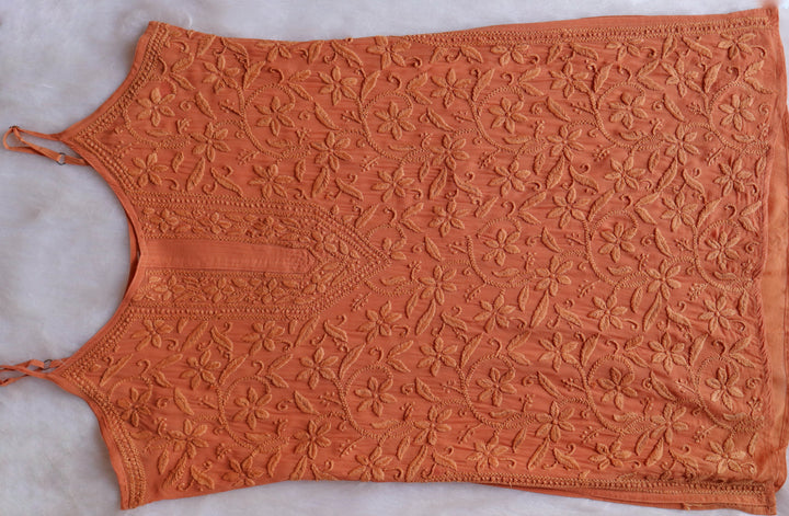 Mehr Rose Brown Viscose Strappy Kurta