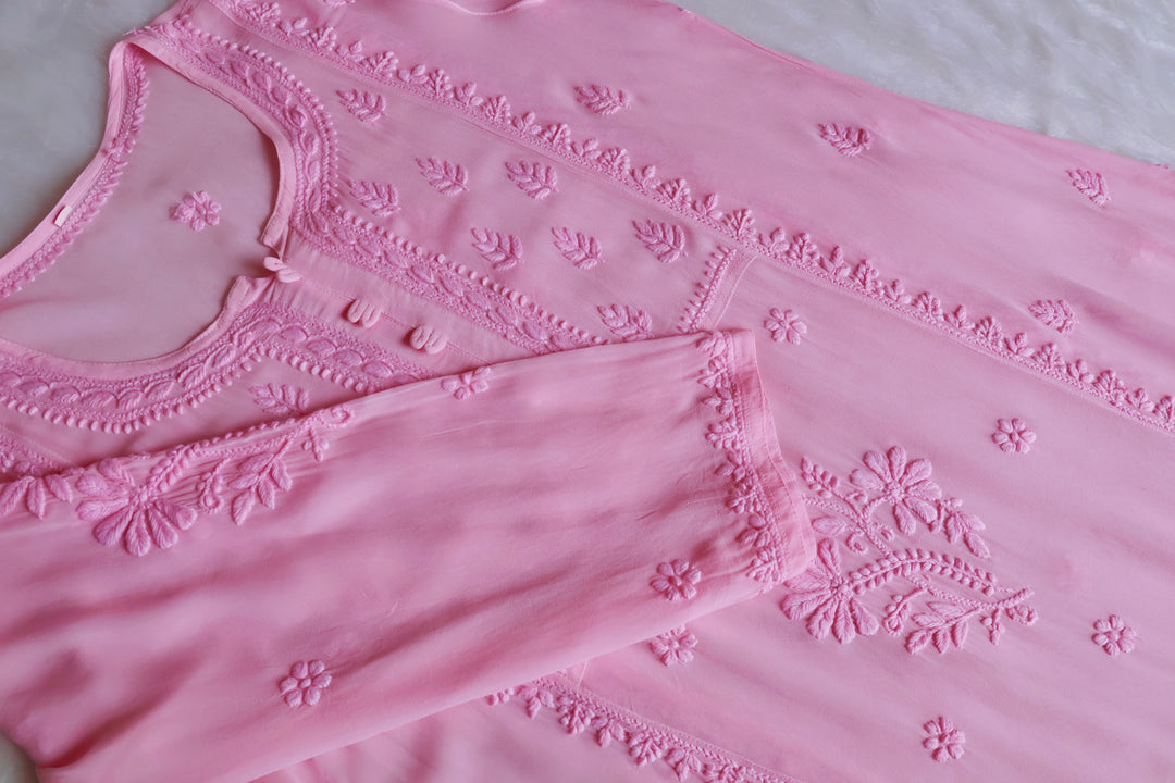 Duaa Baby Pink Viscose Georgette Kurta