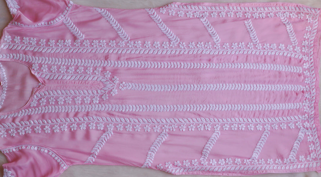Hanaa Baby Pink Crepe Silk Kurta