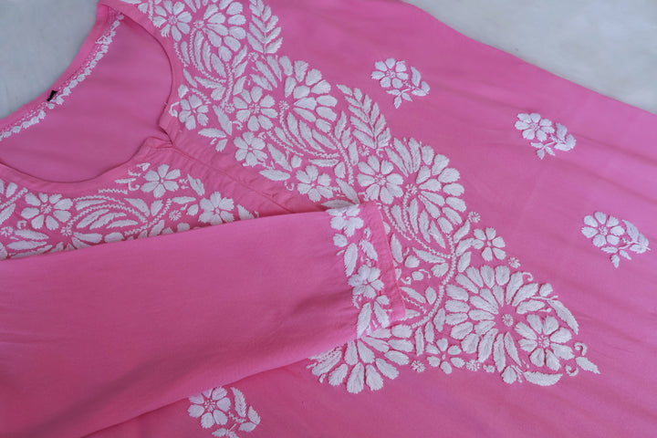 Ayesha Baby Pink Rayon Kurta Pant set