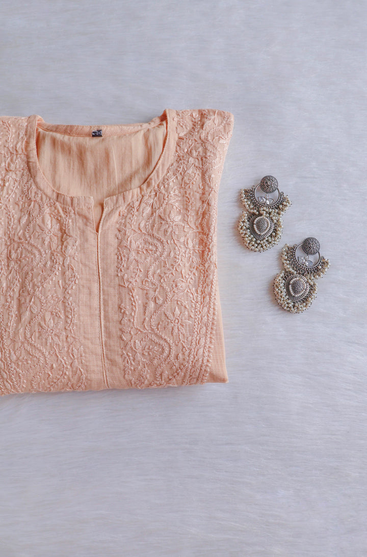 Renisa Beige Soft Kota Kurta