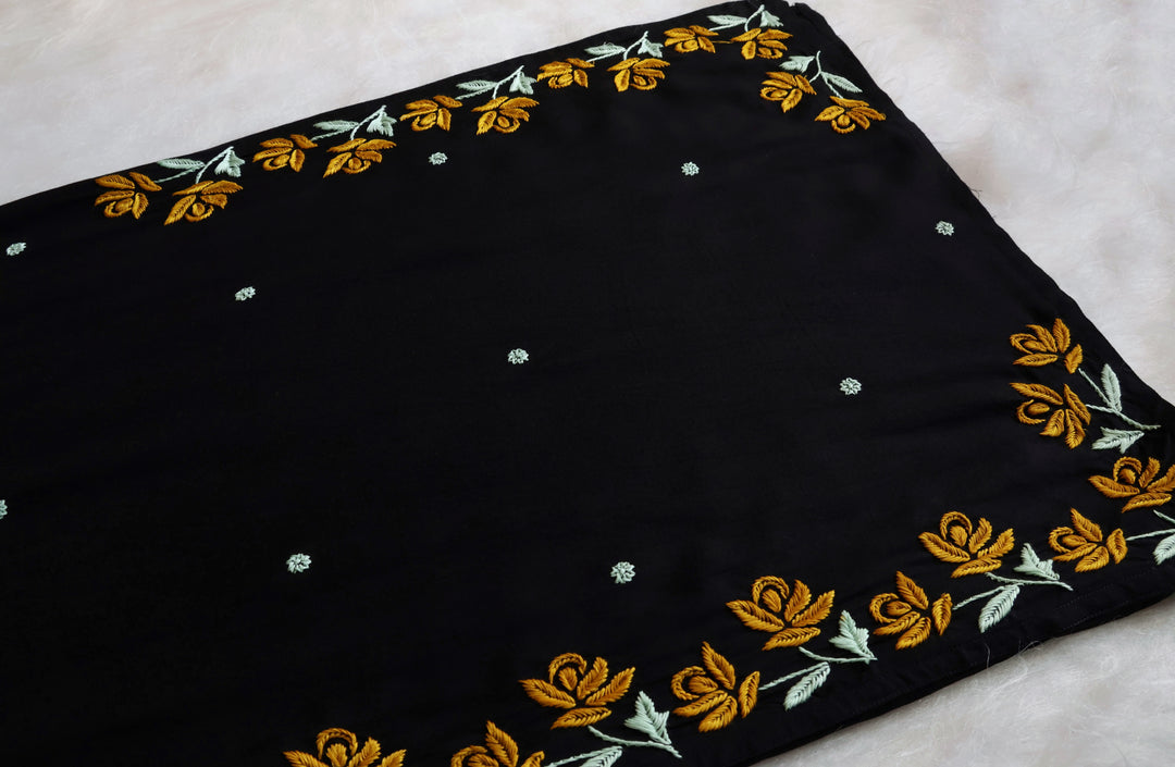Gul Kashmiri Black & Yellow Modal Kurta Set