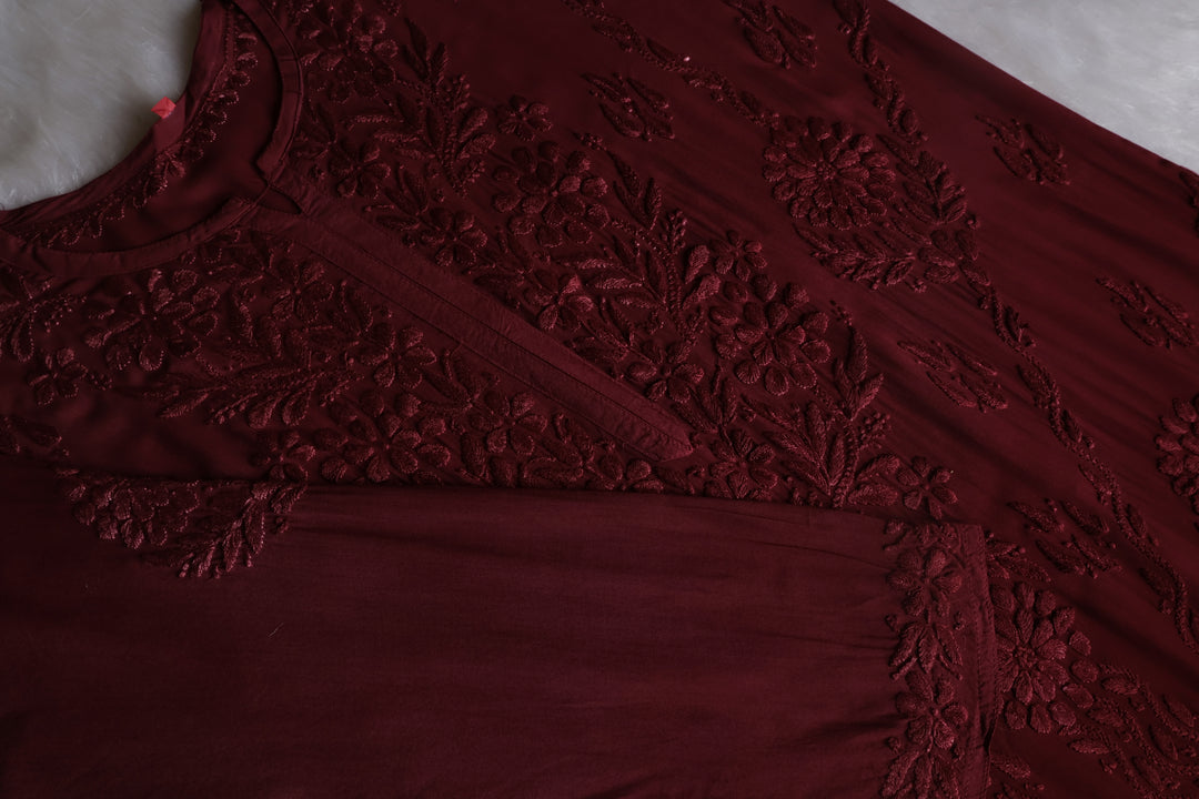 Anam Chocolate Brown Modal Ombre Kurta Pant set