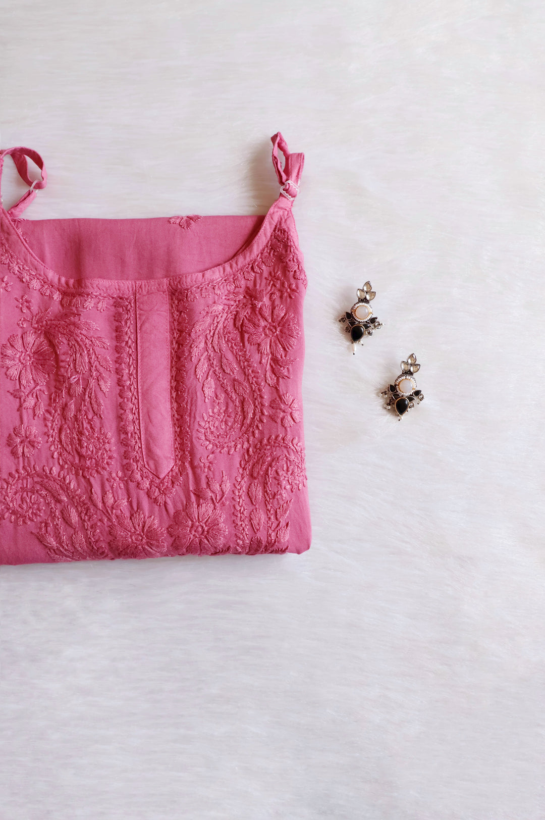 Hala Rose Brown Sleeveless Long Rayon Kurta