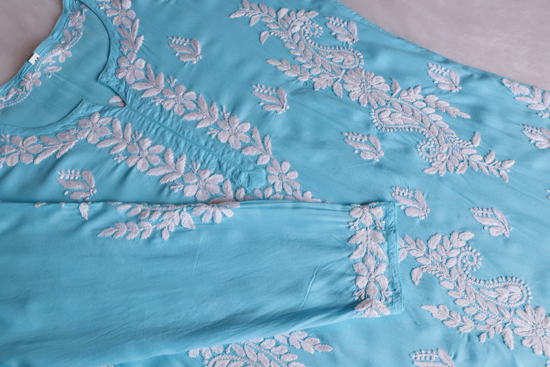 Lily Sky Blue Long Modal Kurta