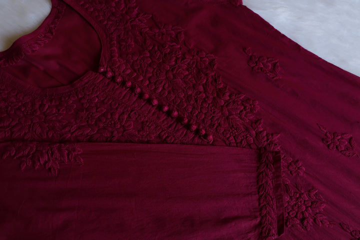 Aayat Deep Plum Cotton Kurta