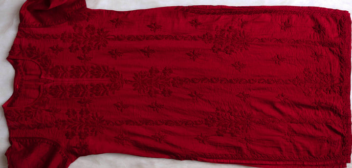 Alanah Maroon Pure Chanderi set