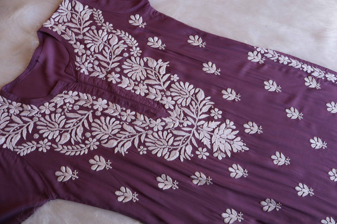 Ferisha Dusty Purple Long Modal Kurta