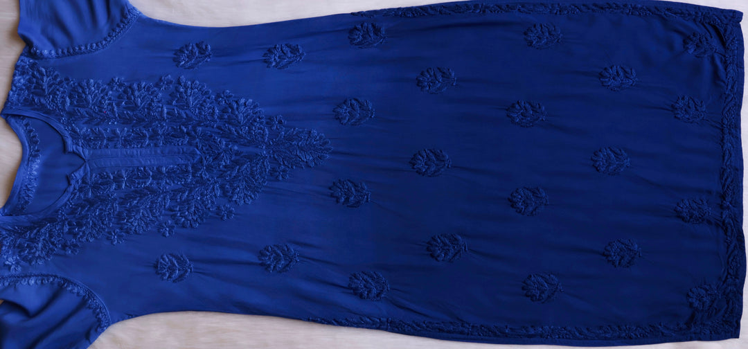 Nagma Royal Blue Long Ombre Rayon Kurta