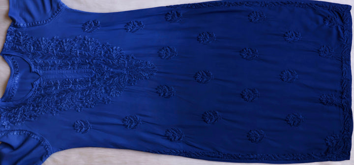 Nagma Royal Blue Long Ombre Rayon Kurta