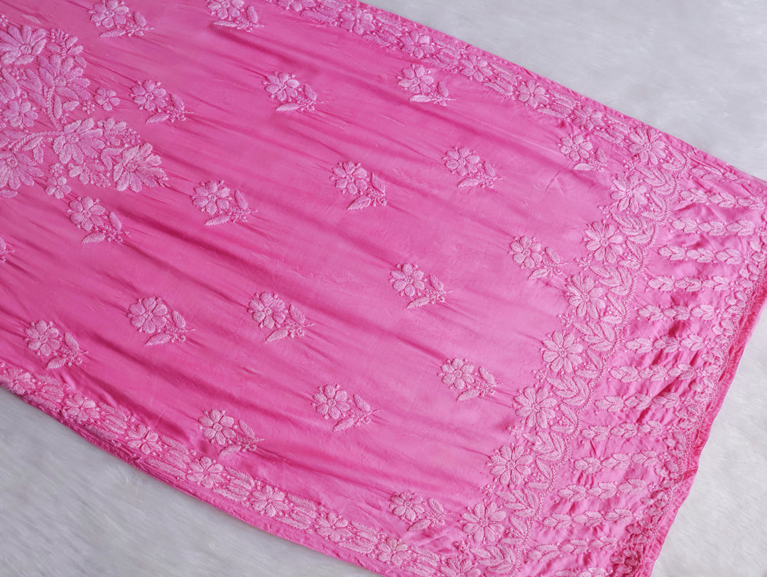 Zaryaab Baby Pink Long Modal Silk Kurta