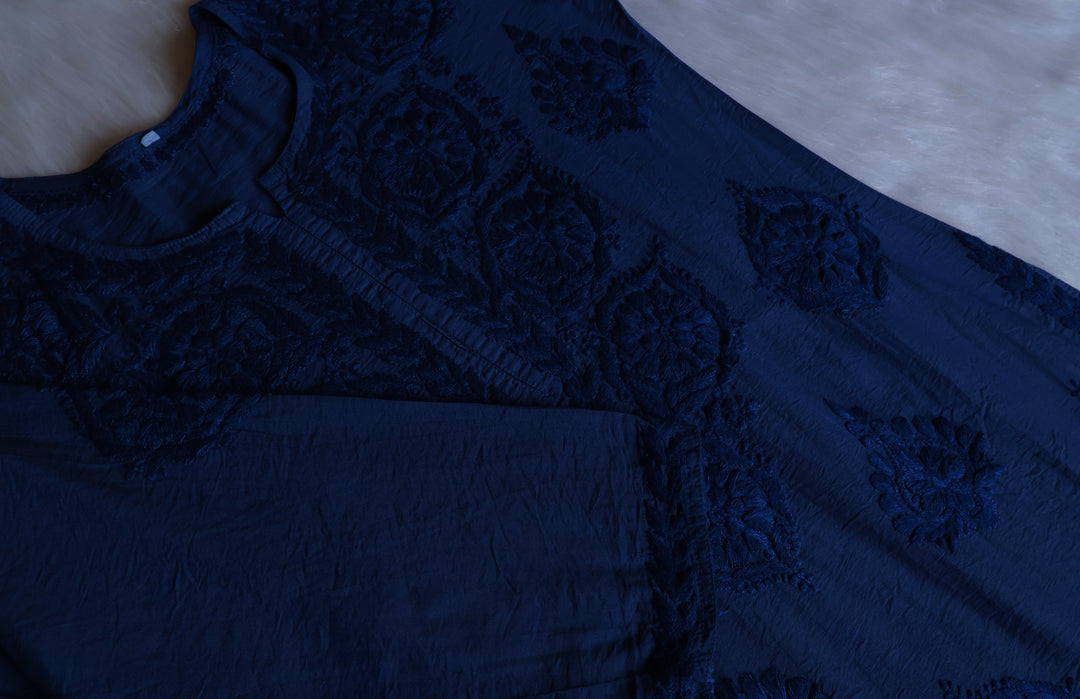 Alfiya Royal Blue Pure Chanderi set
