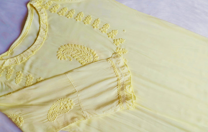 Zamda Afghani Butter Yellow Pure Modal Set