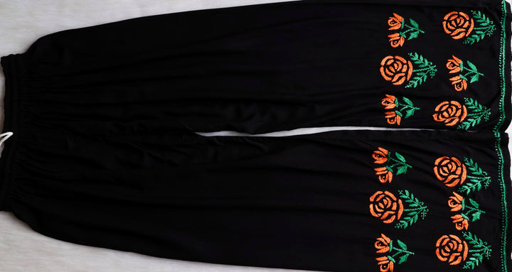 Gul-E-Jahaan Black & Saffron Rayon Kurta Set
