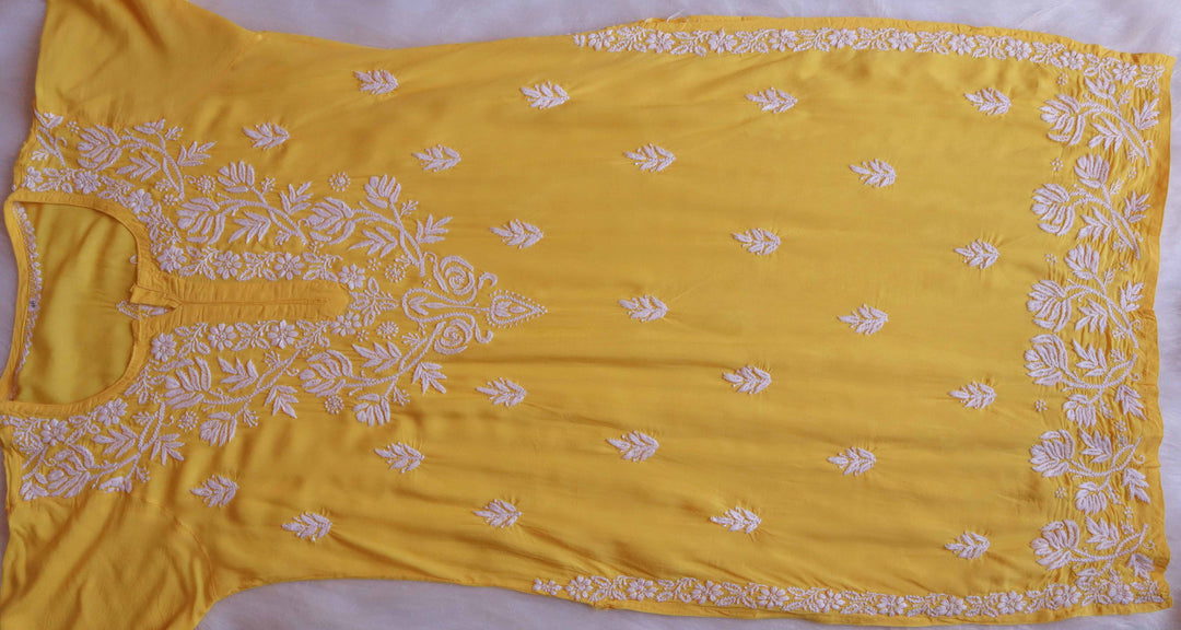 Gul Yellow Long Modal kurta