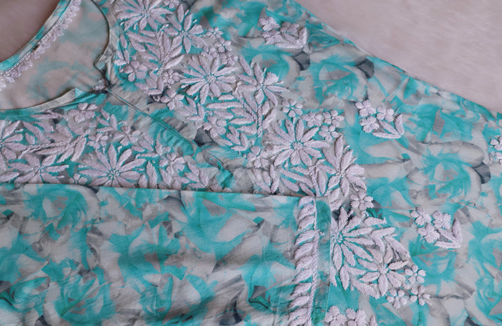 Sarah Sea Blue Long Rayon kurta