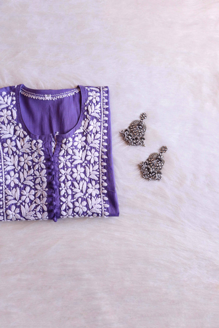 Zyra Purple Cotton Kurta