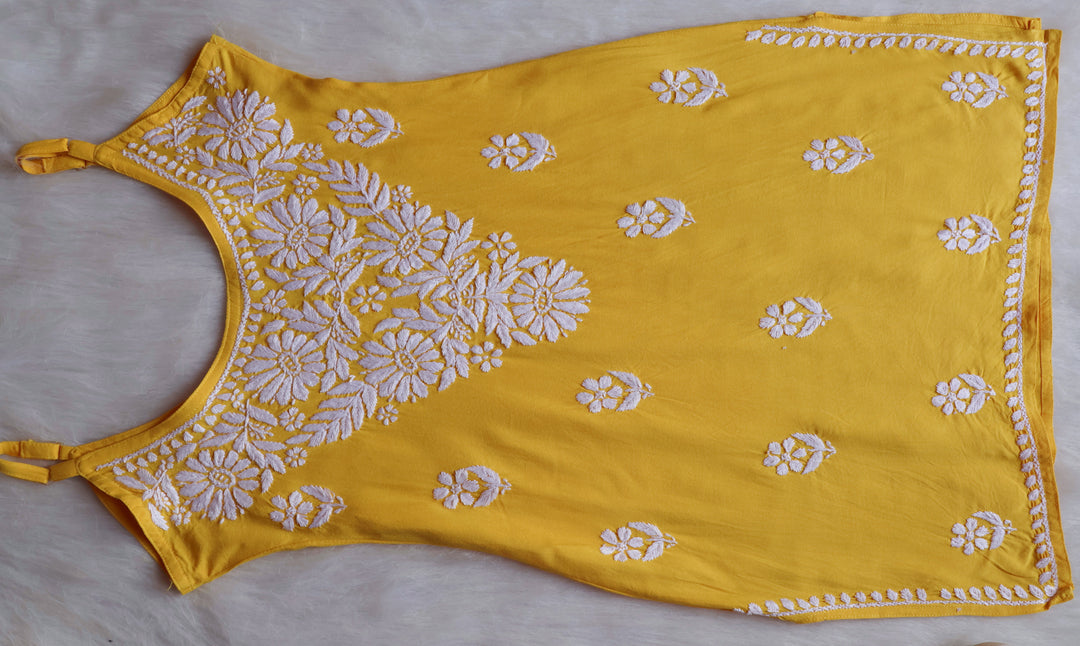 Farhaa Yellow Short Sleeveless Kurta