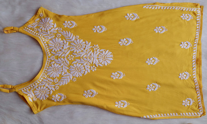 Farhaa Yellow Short Sleeveless Kurta