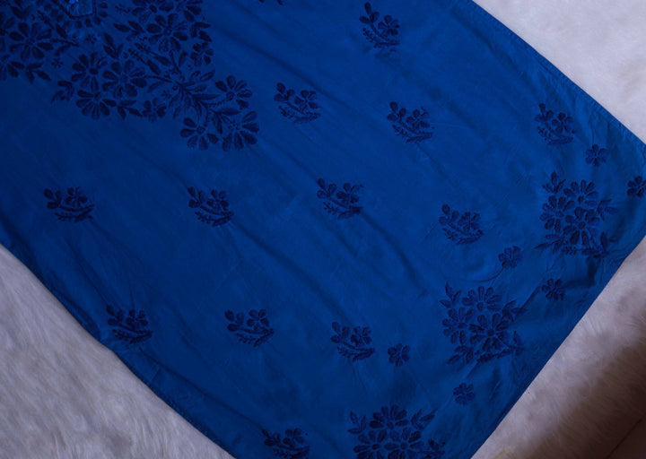 Aafia Royal Blue Long Cotton kurta