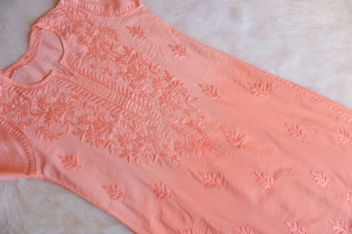 Jannat Peach Chanderi Ombre Kurta