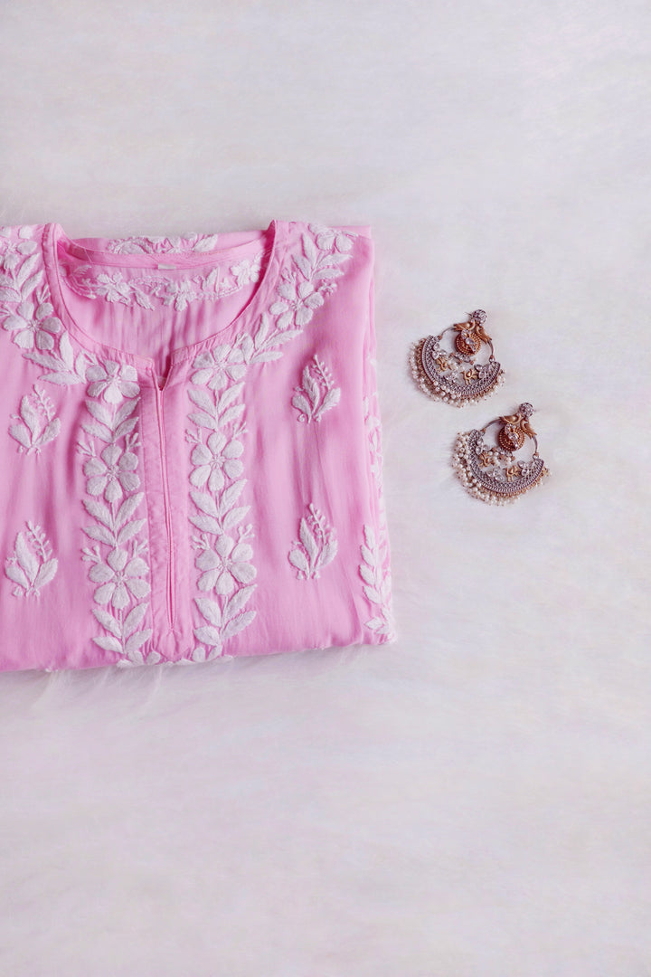 Lily Baby Pink Long Modal Kurta
