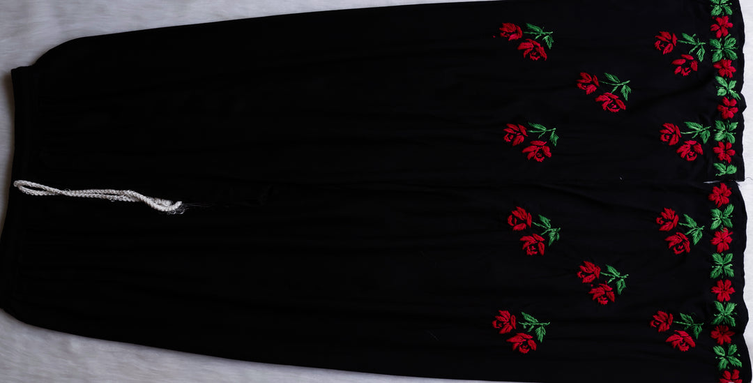 Gulbahaar Black & Red Rayon Kurta Set