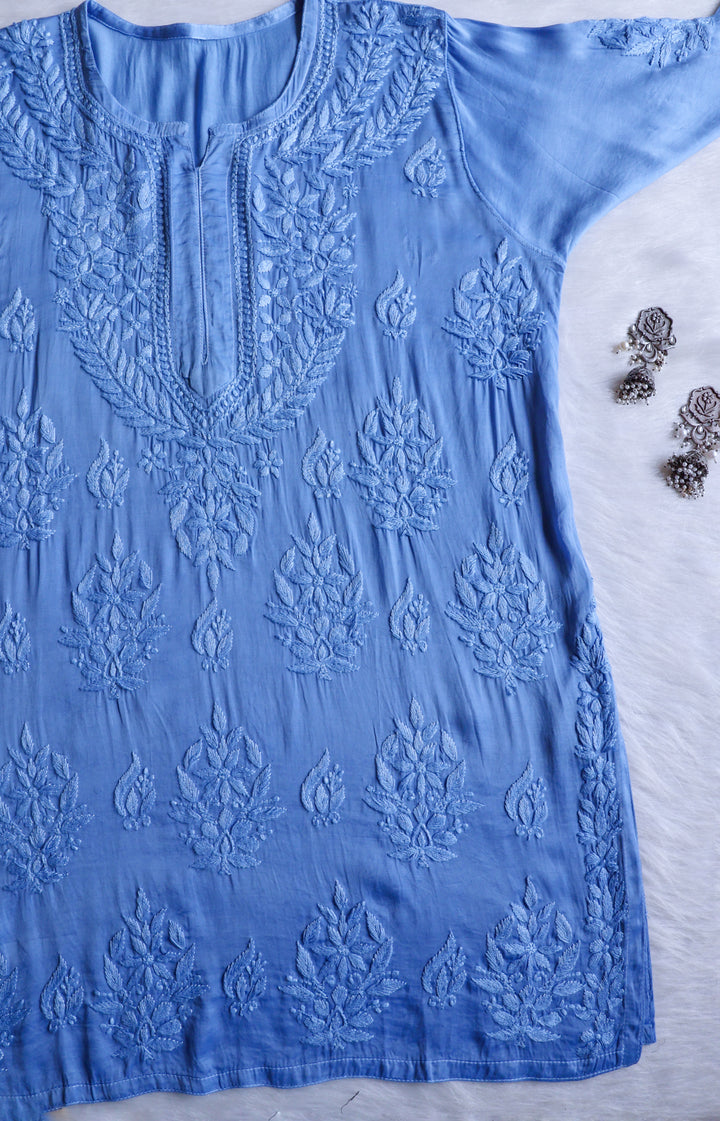 Mehr Ice Blue Modal Silk short top