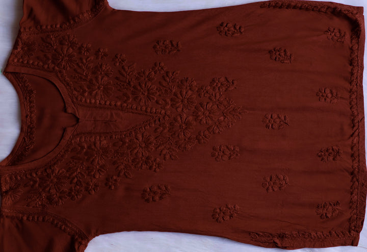 Aliyah Brown Short Rayon Kurta