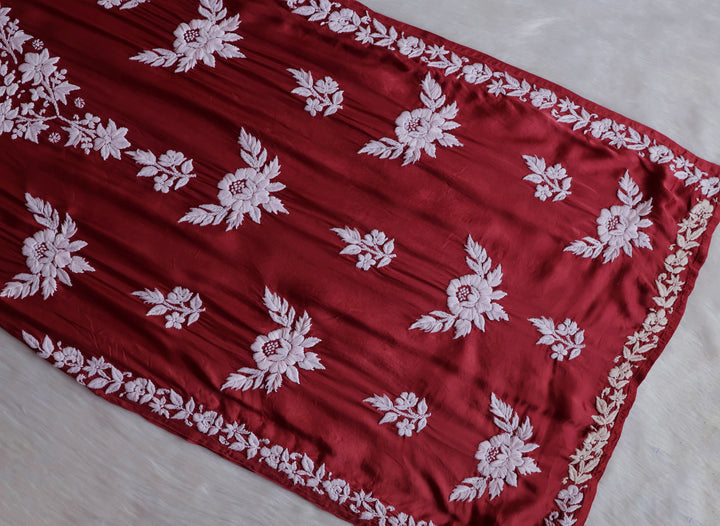 Mahnoor Maroon Modal Silk Kurta Set