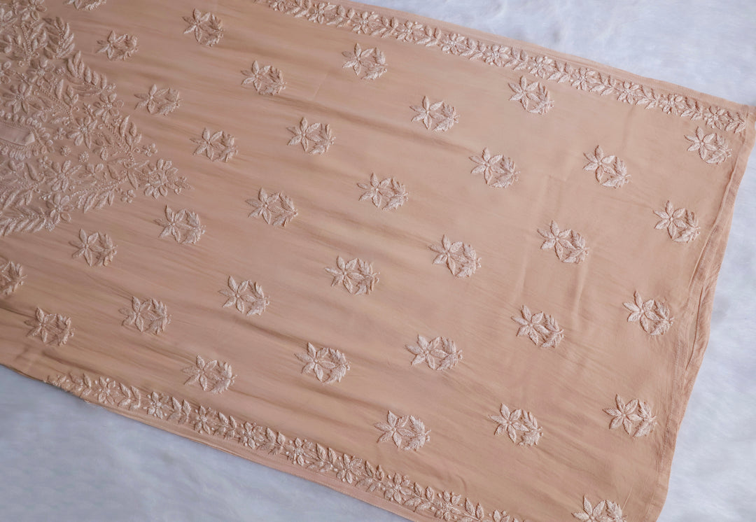 Zimra Beige Viscose Sleeveless Set