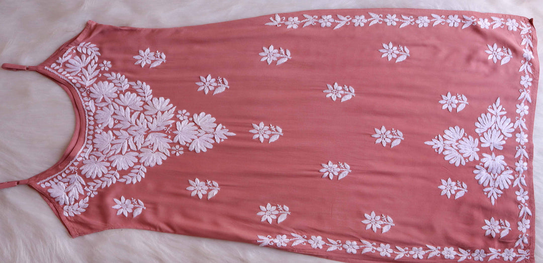 Mirha Rose Brown Sleeveless Rayon Kurta
