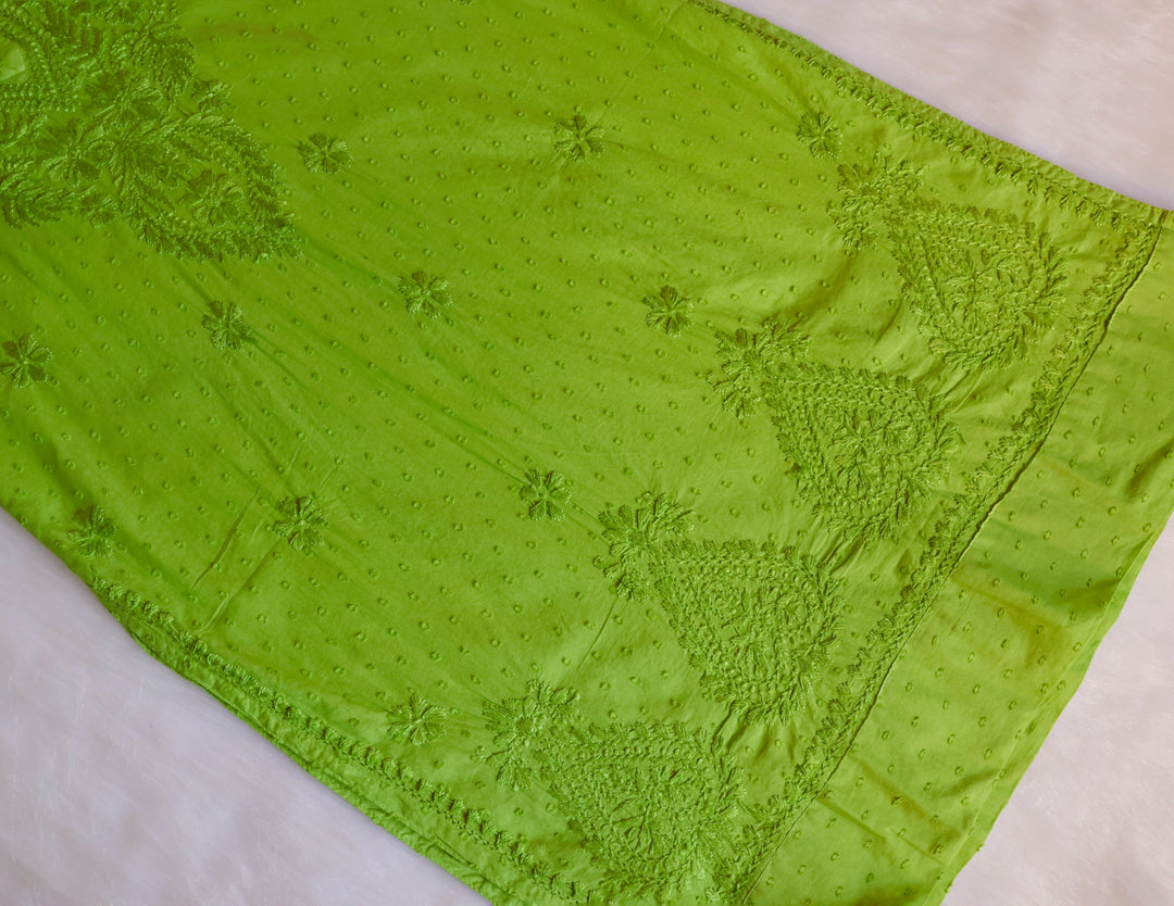 Nazakat Olive Green Cotton Kurta set