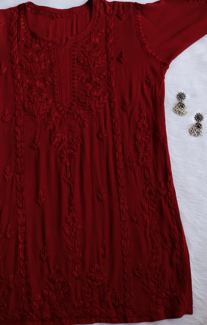 Mehreen Maroon Modal short top