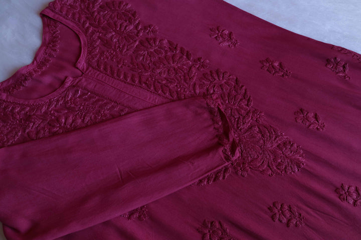 Amirah Dusty Purple Long Rayon Kurta