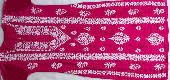 Alizah Deep Pink Linen Chanderi Mukaish Kurta