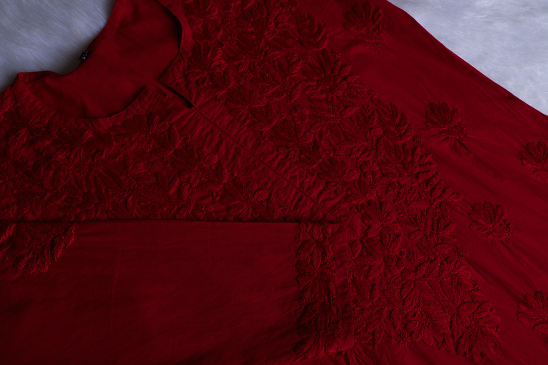 Anah Maroon Pure Cotton Kurta