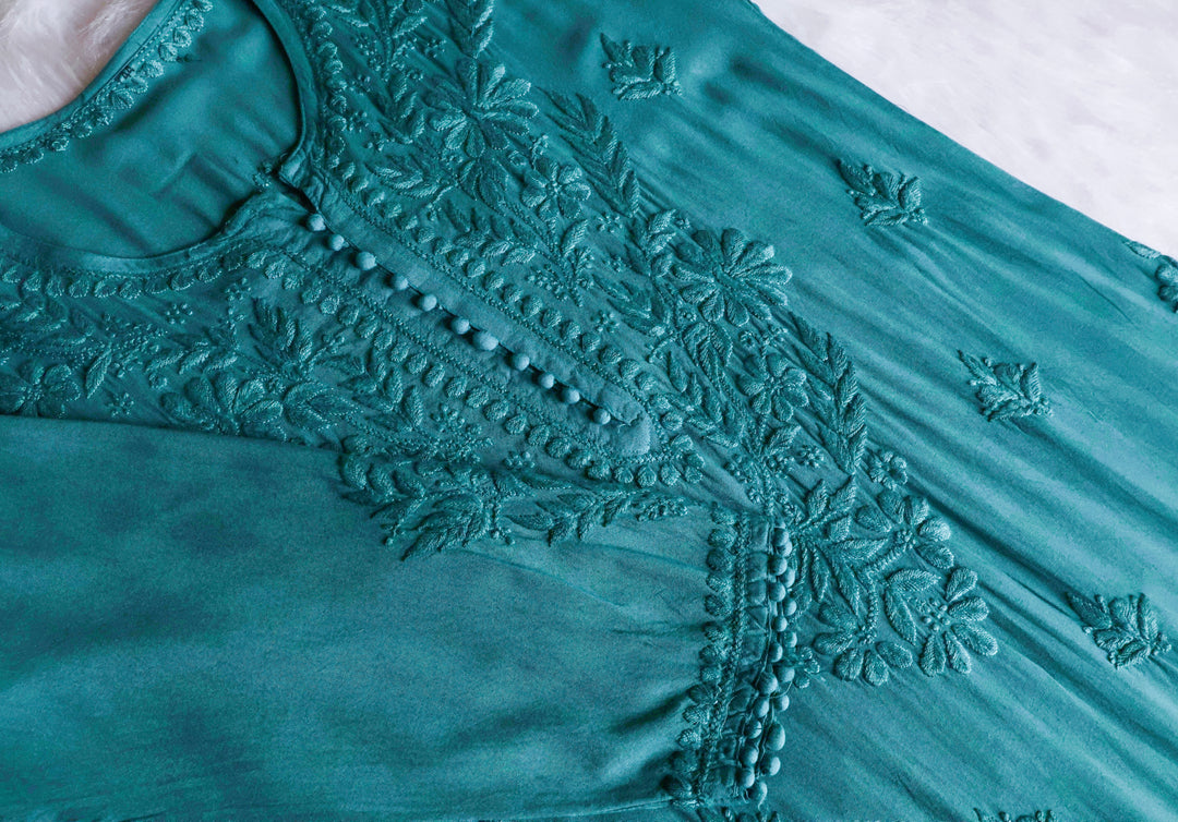 Enaara Mint Blue Potli Button Rayon set