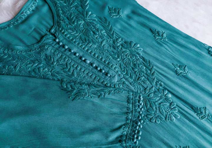 Enaara Mint Blue Potli Button Rayon set