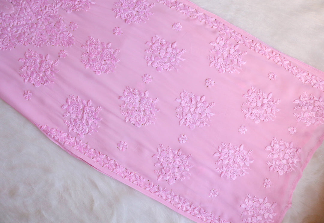 Hoor Baby Pink Viscose Georgette Kurta