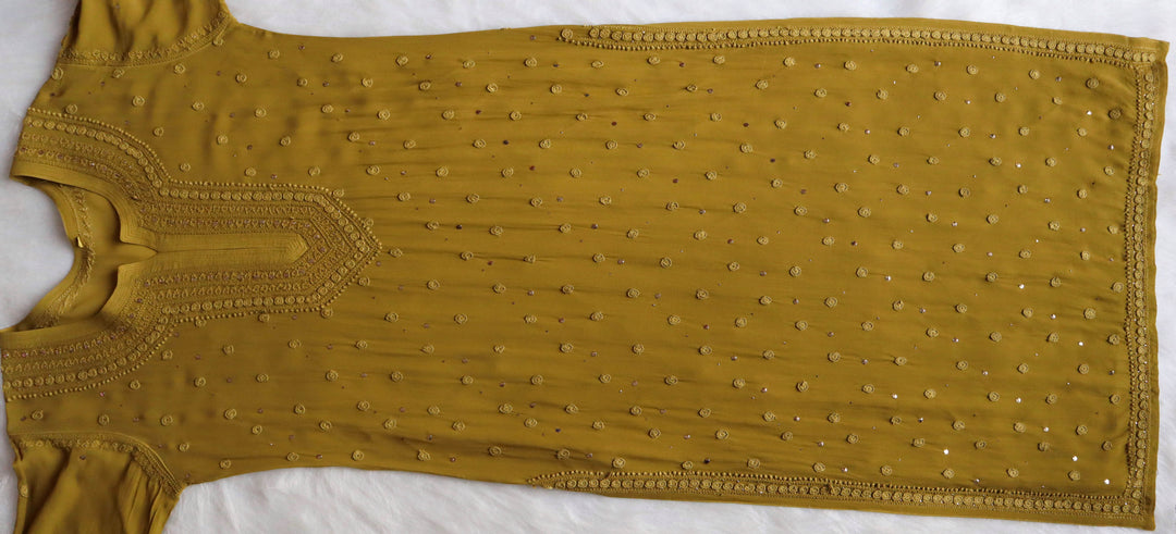 Mahaa Olive Viscose Georgette Kurta