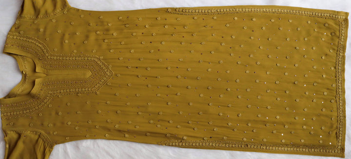 Mahaa Olive Viscose Georgette Kurta