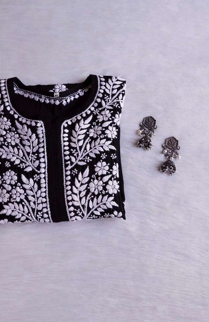 Hayaa Black Pure Modal Kurta