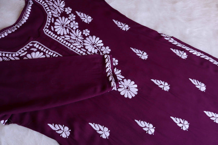 Duaa Deep Purple Long Rayon kurta